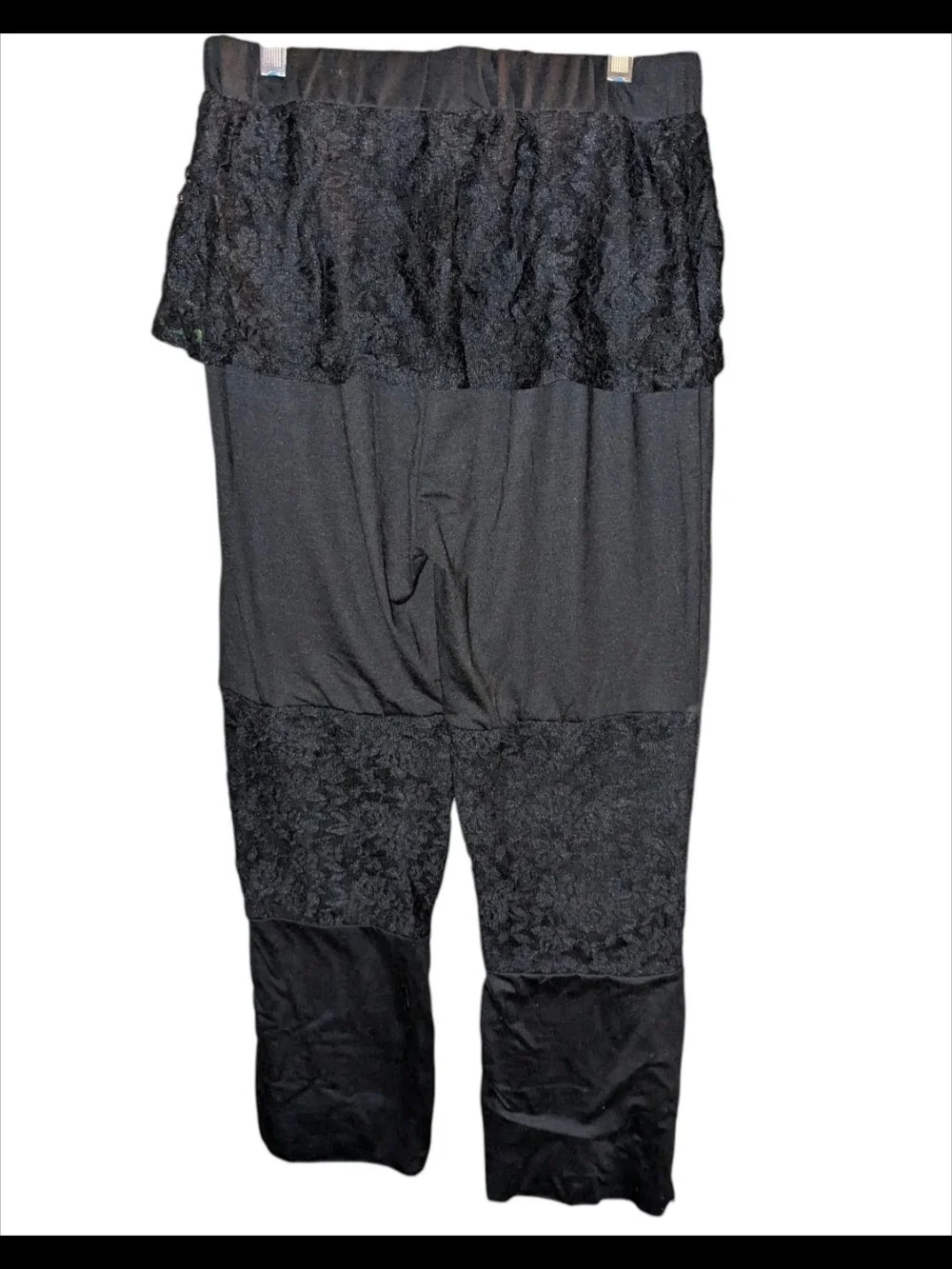 Black Leggings Sun/Moon/Lace Size Large - Picture 3 of 10